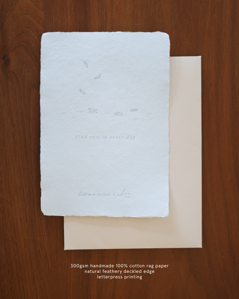 'Find Rest in Everyday' Letterpress Card